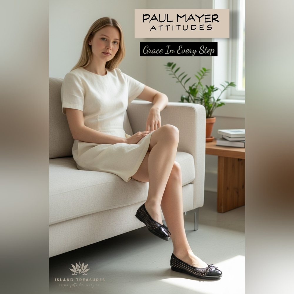 Paul Mayers Attitudes Ballet Flats Sz 8B Black Patent & Mesh Leather Women Shoes - Picture 17 of 17